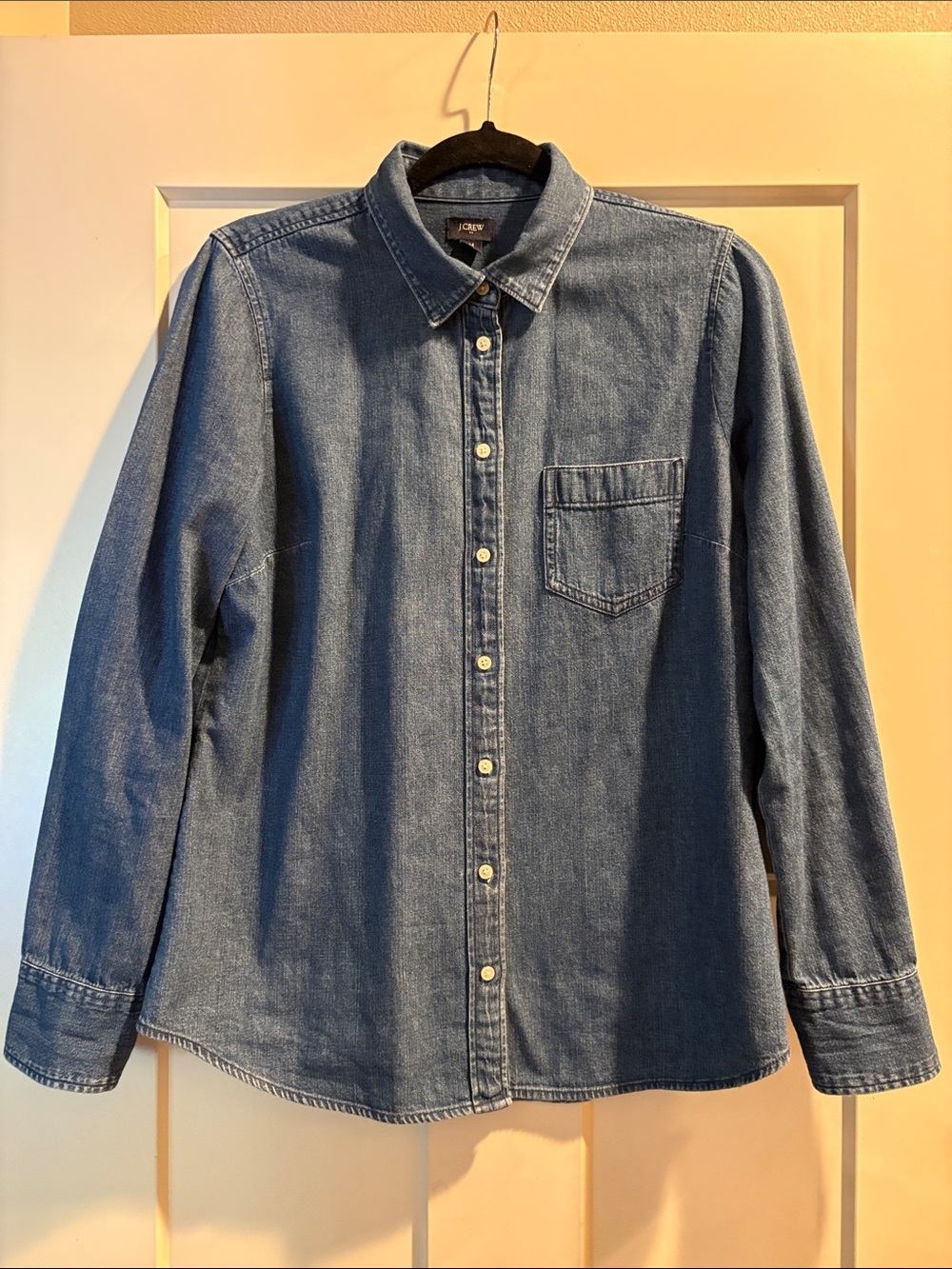 J. Crew Denim Button-Down Shirt - M - Classic, Cotton,